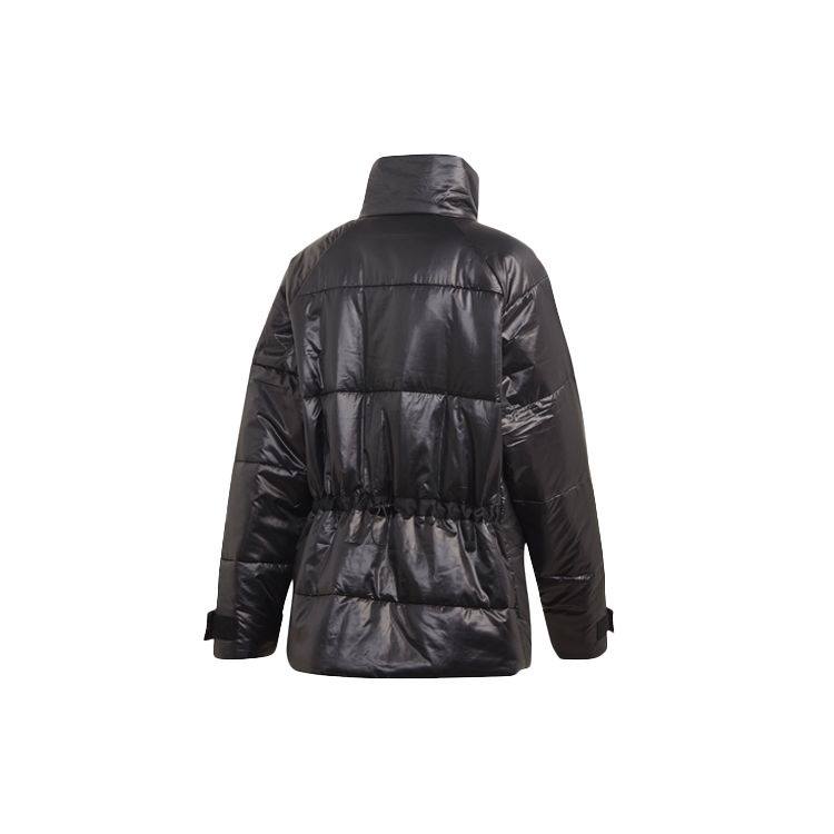 Adidas Loose Windproof Warm Sports Stand-Collar Cotton Jacket Women Jackets Black FT2549