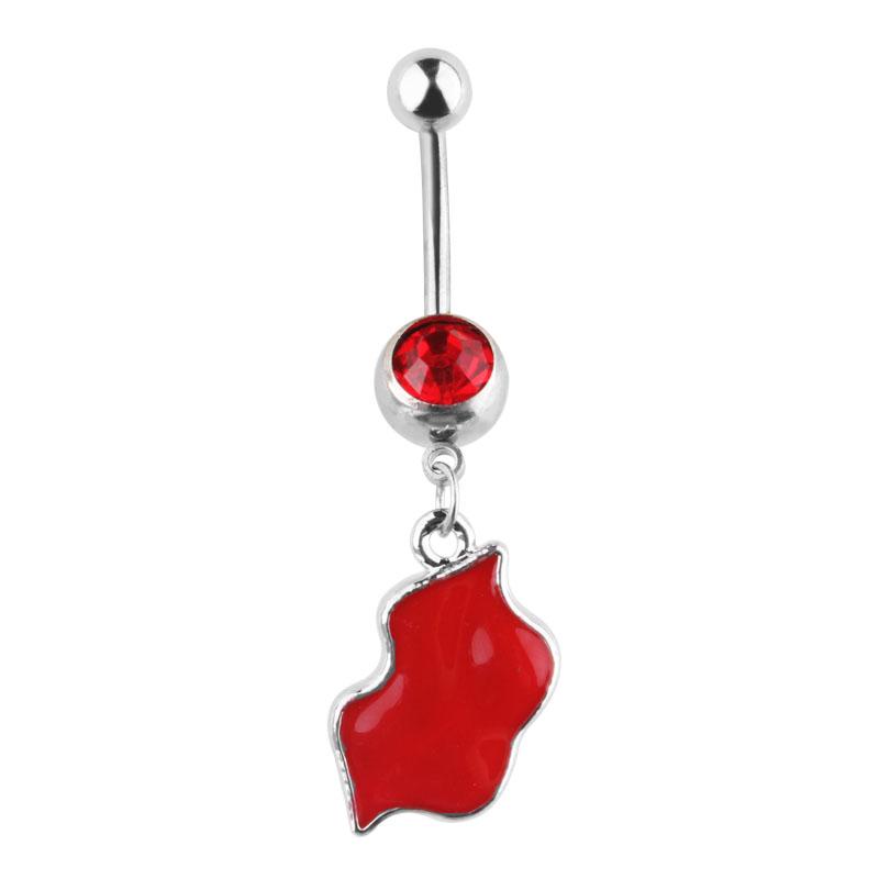 

Red lips Belly rings navel piercing body jewelry Classic bar barbell dangle piercings body jewelry