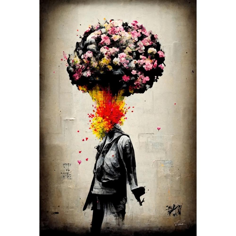 Pop Street Graffiti Wall Art Poster Banksy Ragazzo Ragazza con Palloncino su Tela Poster Stampe Pittura Soggiorno Decorazione Casa Regali