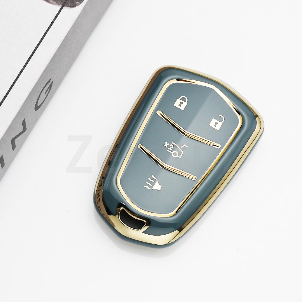 4/5 Buttons Shell Fob Holder Tpu Car Key Cover Case For Cadillac Ats Ct6 Cts Dts Xt5 Escalade Esv Srx Sts Xts Elr 2014 -