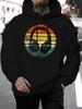 2026 Music Festival Summer New Arrival Men'S Casual All-Match Style Fashion Hoodie with Individual Retro Style Earphone And Gradient Background Patter