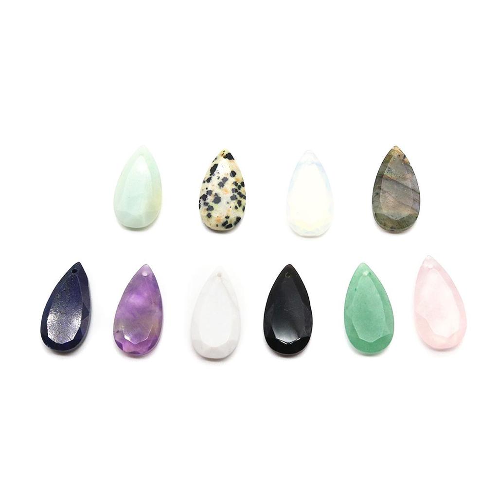 2Pcs Small Pendant Natural Stone Green Aventurine Drop-Shaped Pendant For Jewelry Making DIY Necklace Beacelet Earring Accessory