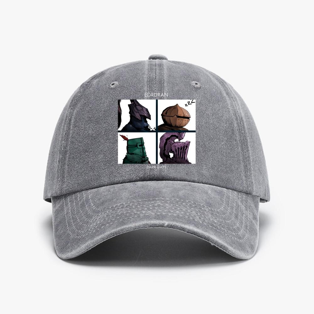 Washed Vintage Game Dark Souls Artorias The Abysswalker denim baseball cap Unisex Women 90s Gothic Rock Distressed Hats Adjustable