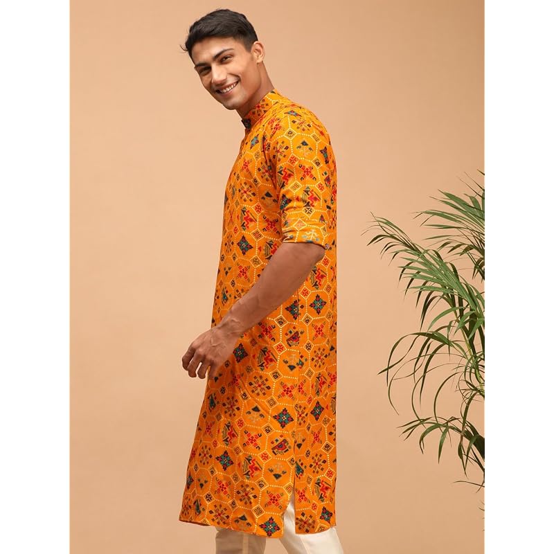 VASTRAMAY Mens Cotton Blend Kurta | Elegant Ethnic Wear for Weddings & Festive Celebrations