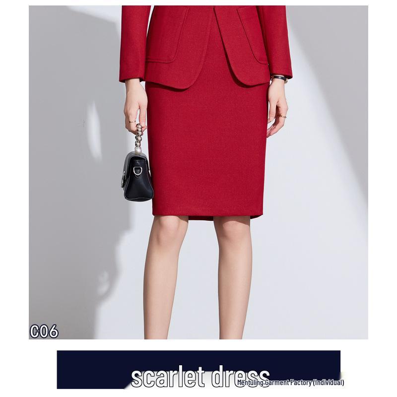 Navy Blue Goddess Style Business Suit - Professional, Slimming, and High-End for Civil Servant Interviews M