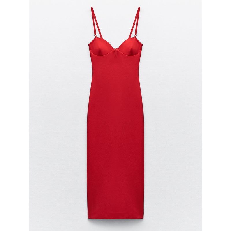 Za2024 Summer New Product Women's Clothes Sexy Split Waist Fitted Midi Sling Dress 4661315 250