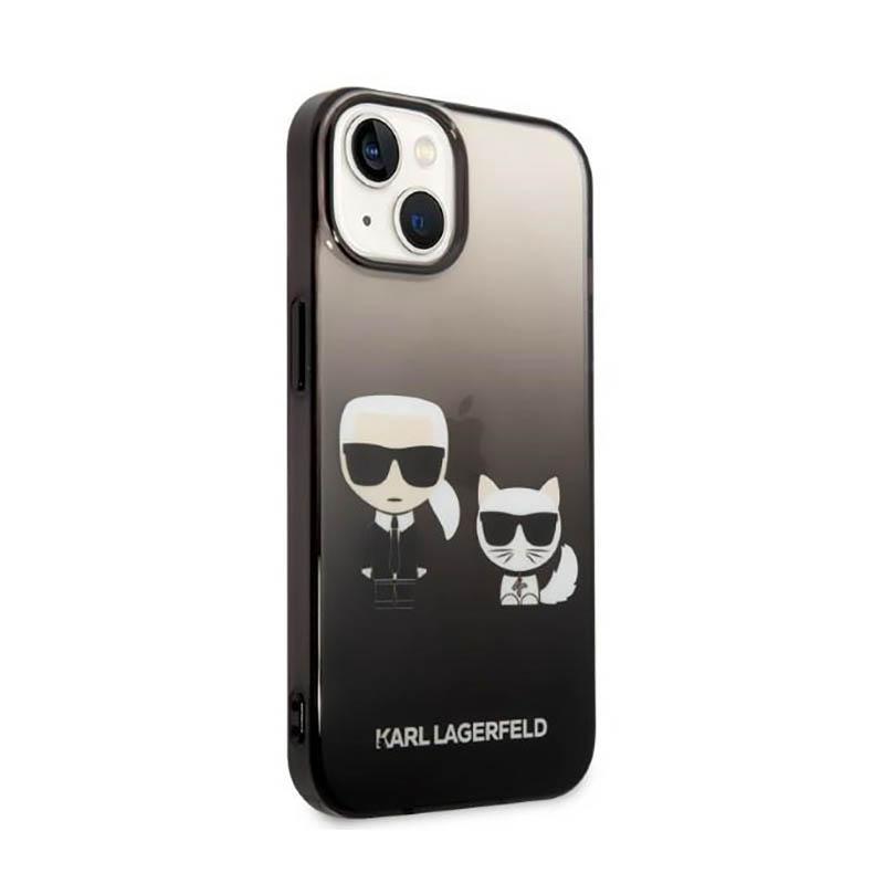Karl Lagerfeld Gradient Ikonik Karl & Choupette - Hoesje Iphone 14 Plus (Czarny)