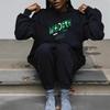 European Heavyweight Autumn Women's Trendy Hoodie - Casual Loose Fit, Hot Stamping, Long Sleeve, Mid-High Neck.