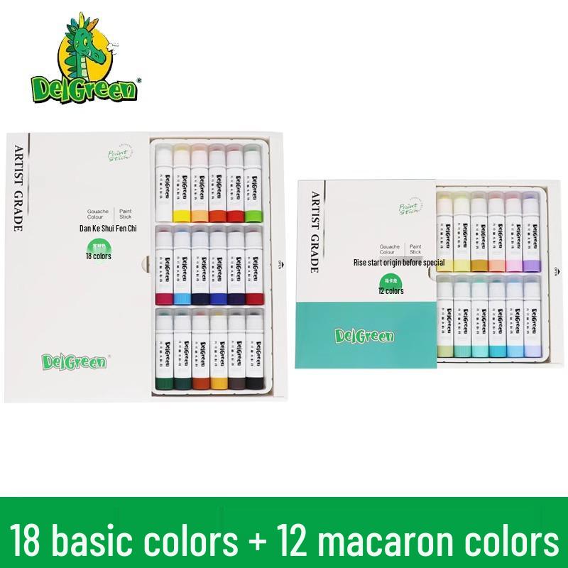 Dankelin Washable Watercolor Sticks: 12, 18, and Macaron Colors - Perfect for Painting and Graffiti.