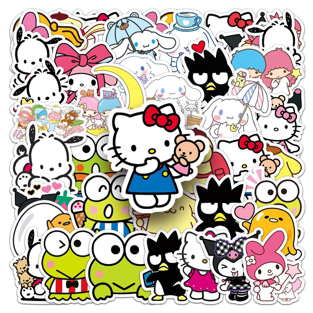51 Cartoon Sanrio Epoxy Stickers: Cute KT Cat, Pompompurin, Kuromi for Water Bottles & Phone Cases