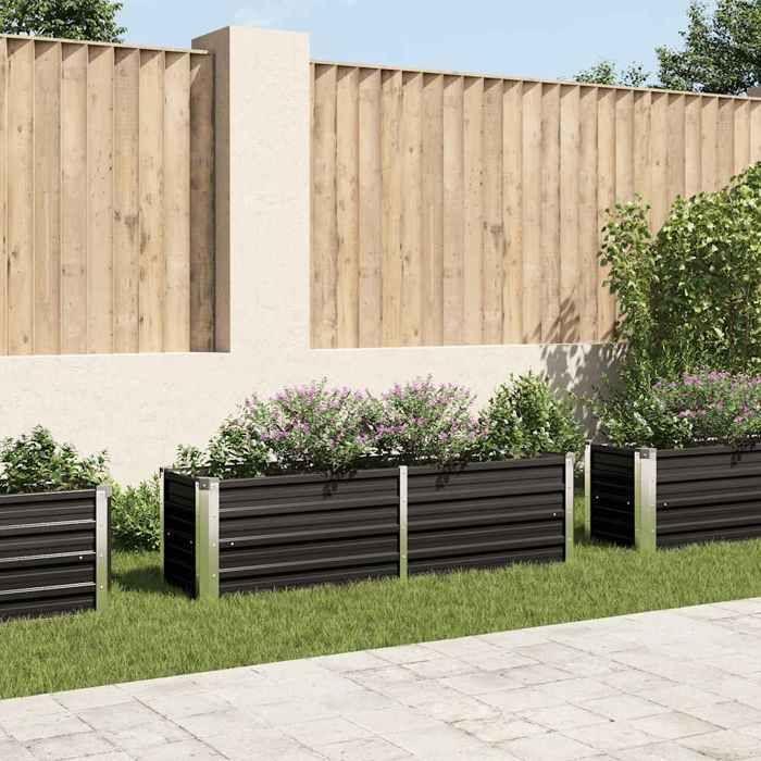 VidaXL Lit surélevé de jardin Anthracite 160x40x45 cm Acier galvanisé