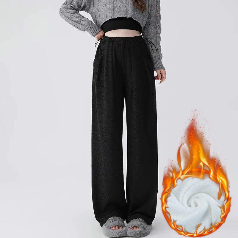 

Бархатные брюки широкого кроя для беременных: Уютный дизайн с боковой кулиской для осени/зимы, идеально подходит как до беременности, так и после нее. 2XL (70-80kg)