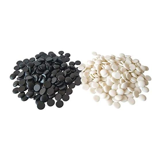 Go stones, Go practice, for beginners, practice, tournaments, beginners, Go beginners, made of resin, 5 mm thick, 181 black stones, 180 white stones
