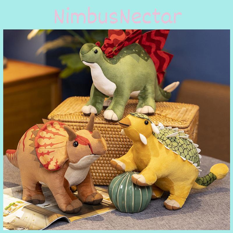 Adorable Realistic Plush Dinosaur Toy Tyrannosaurus And Velociraptor For Kids Gifts