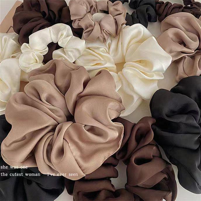 Forest Style Hair Accessories: French Chic Pig Intestine Elastic Hair Rope & Floral Headband for Women