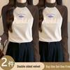 Two-Piece Women's German Velvet Color Block Semi-High Neck Slim Fit Warm Shirt