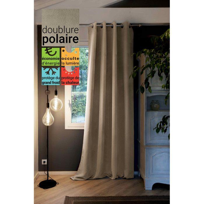 Blackout and Thermal Curtain Lined with Fleece "Inuit" All Sizes - Inuit Lin - Blackout Panel + Fleece 140 X 280 Cm