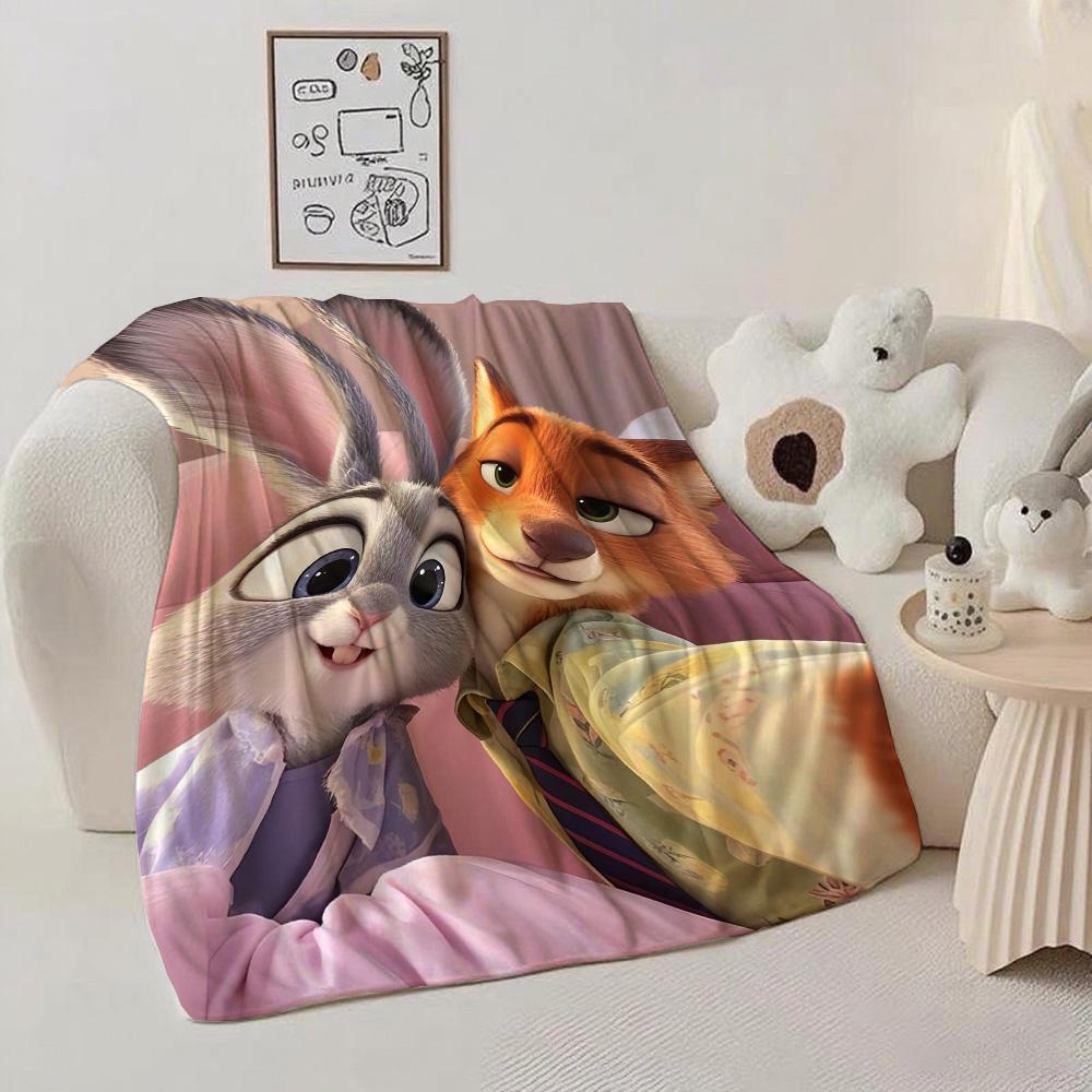 Furry Kawaii J-Judy&N-Nick Halloween Blanket for Bed Blankets New Year Camping Home and Decoration Bedspread the Anime Sofas Nap