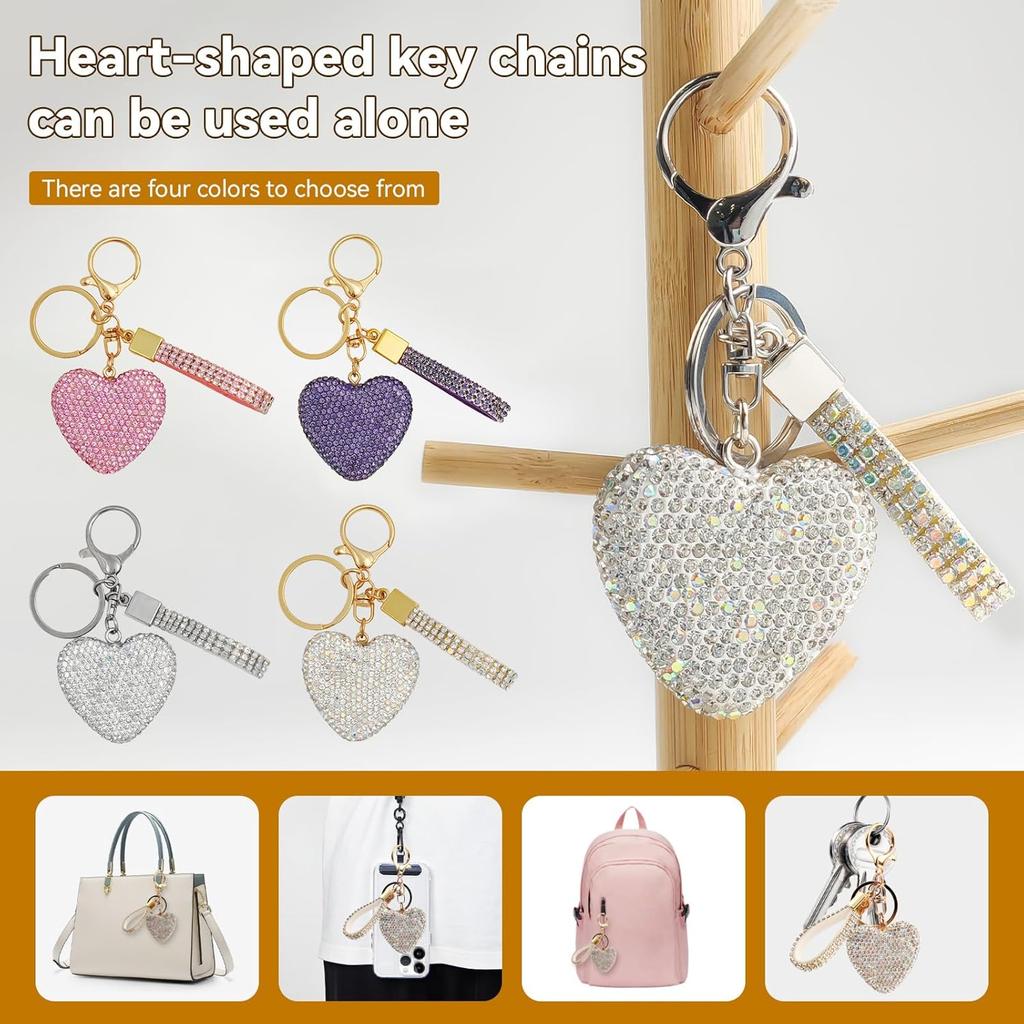 Key Fob Cover with Diamond Bling Keychain for Women, Compatible with Ford Fusion Escape Expedition Explorer Edge F150 F250 F350 etc, TPU Key Case and