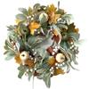 Fall Wreath For Front Door,  Wreath With Maple Leaf,Artificial Pumpkins Wreath,Thanksgiving Decoration