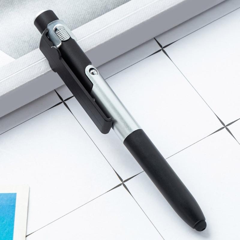 5 Stück Mehrzweck-Kugelschreiber mit Stylus, LED-Licht, faltbarem Handyhalter, Geschäftsgeschenk-Stift für Büropersonal