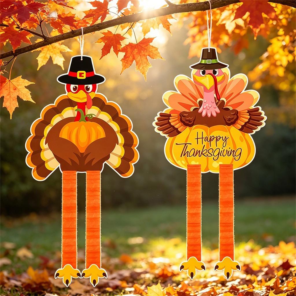 Dankzijviering Hangdecoratie met Kalkoen Uitschuifbare Armen en Benen voor Herfstfeest