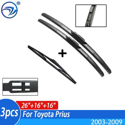 Scheibenwischer Vorne + Hinten Wischerblätter Set Kit Für Toyota Prius 2003-2009 2008 2007 2006 Windschutzscheibe Heckscheibe 26"16"16"