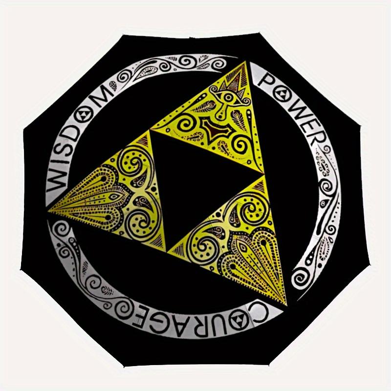

Wisdom Power Legend of Zelda Automatic Folding Umbrella with Sturdy Iron Frame, Portable Compact Travel Umbrella All-Season Use Parties014