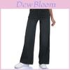 Denim Pants High Waist Stretch Yoga Wide Leg Trousers For Women Autumn