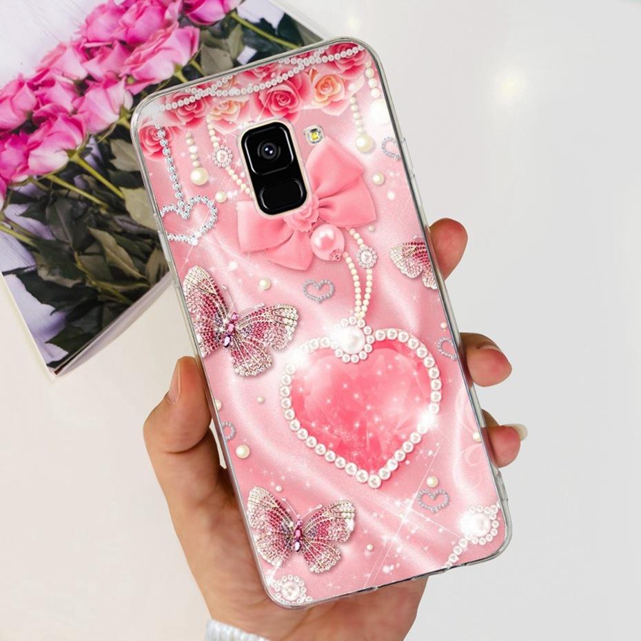 Schöne Hülle mit Aufdruck für Samsung Galaxy A8 (2018) / A8+ (2018) Weiche Silikon-TPU-Rückabdeckung für Samsung A8 A 8 Plus Handyhüllen