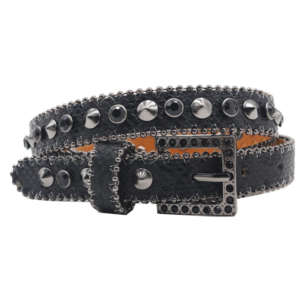 High-end 2.3 Wide Rhinestone Belt Women's Rhinestone Belt European and American Style Belt Belt Denim Style Belt