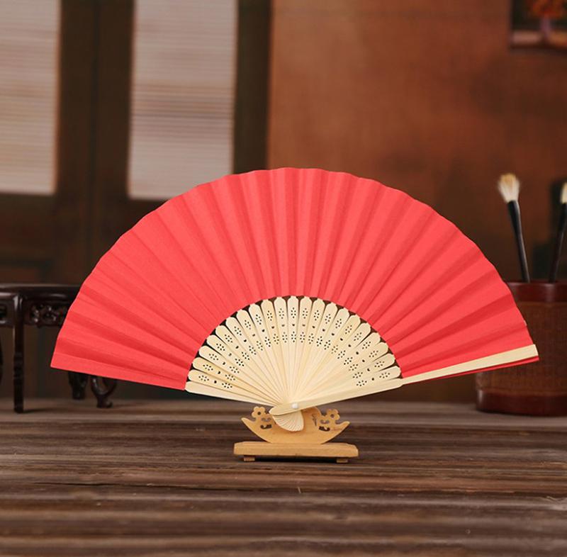 Folding Fan Hand Diy Chinese Folding Fan Wooden Bamboo Antiquity Folding Fan
