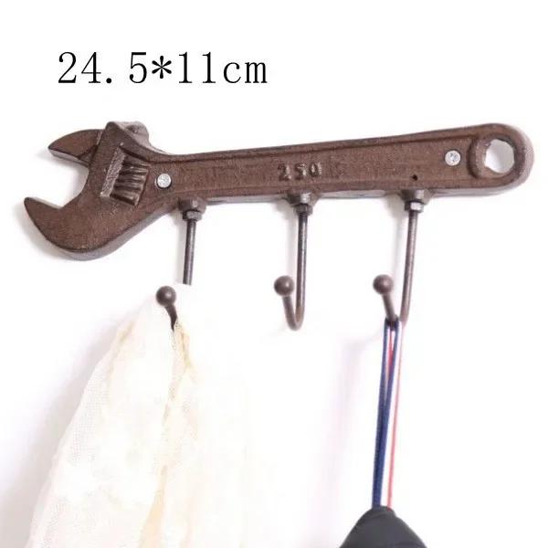 Tool Shaped Hook Country Style Retro Metal Iron Creative Courtyard Hook Home Furnishing Garden Outdoors Wall Decoration