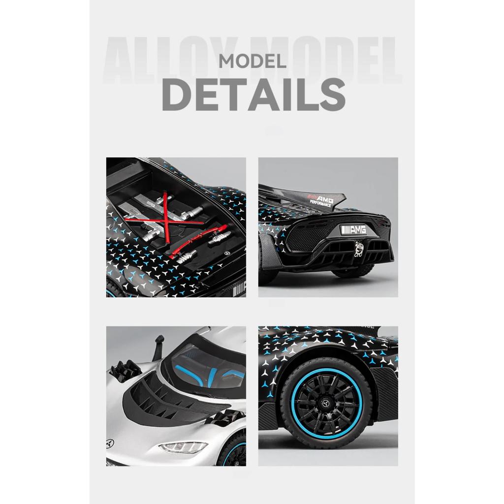 1/24 Benzs-One Alloy Sports Car Model Diecasts Metal Racing Car Vehicles Model Simulation Sound Light Collection Childrens Gifts