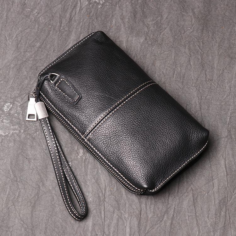 Pochette e Portafoglio Lungo Unisex in Vera Pelle - Porta Telefono in Morbida Pelle di Mucca