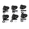 6 Pcs Guitar Machine Head Button Exquisite Fish Tail Shape Comfortable Grip Metal Tuning Peg Head Black