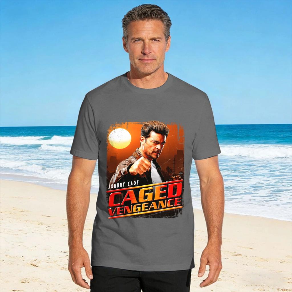 Johnny Cage Caged Vengeance Perforunisexce Tshirt Summer 100 Cotton Tshirts For Unisex Casual Tee Shirt Short Sleeve Awesome Tees
