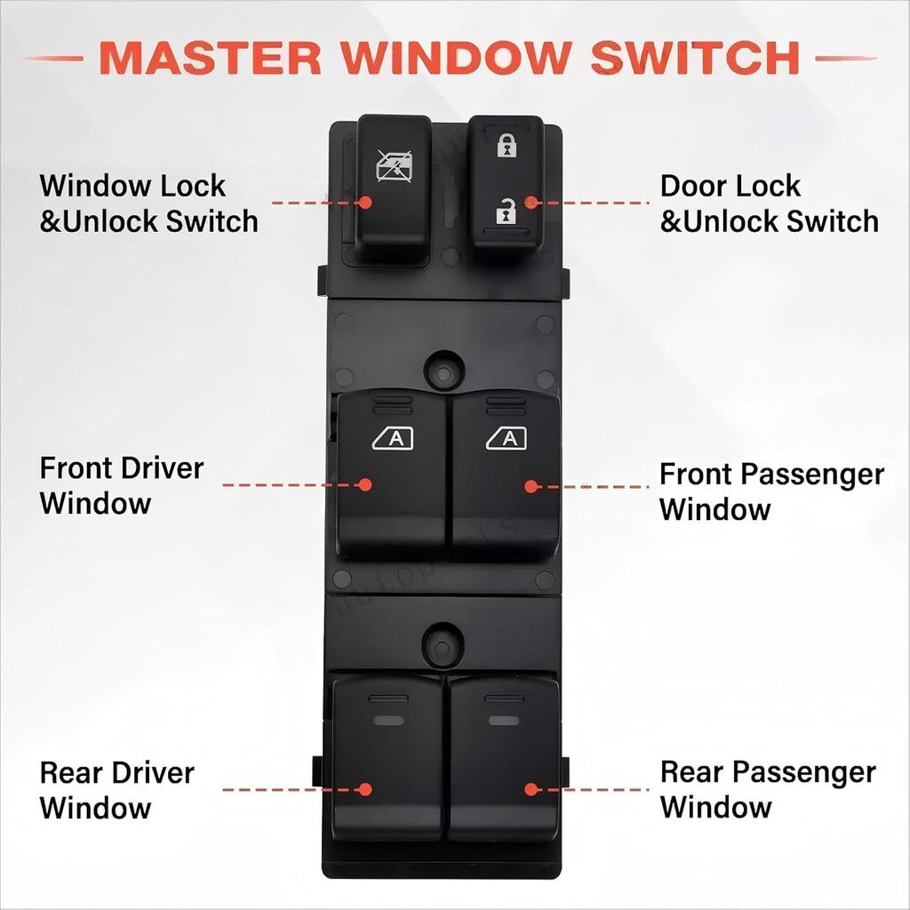 254011CA6A Driver Side Power Master Window Switch Compatible with 2009-2017 Infiniti FX35 FX37 FX50 QX70,Main Power Window Master Switch Replace