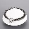 7mm Stainless Steel Double-Style Chains Bracelet for Men Women Trendy Figaro Chain With OT Clasp Male Charm Arm Jewelry Gift