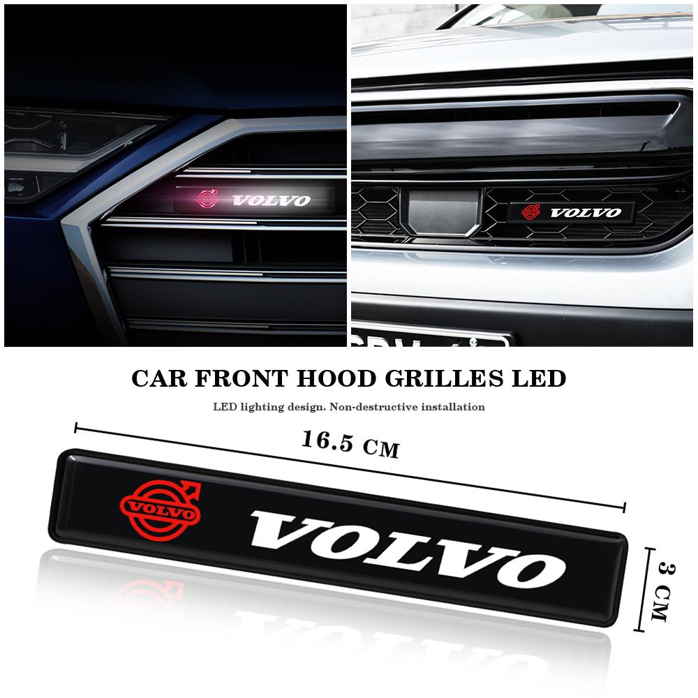 Car Front Cover Grille Lamp Emblem Decor Lightings LED Lights Exterior Accessories For VOLVO Rdesign S80L S60L V40 XC60 V60 XC90