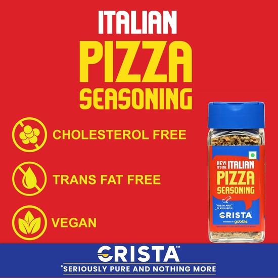 CRISTA 40 gms Italian Pizza Seasoning | Pizza Seasoning for Pasta, Salads & Breads Seasoning | Vegan | Fresh  | Zero added Colours & Preservatives