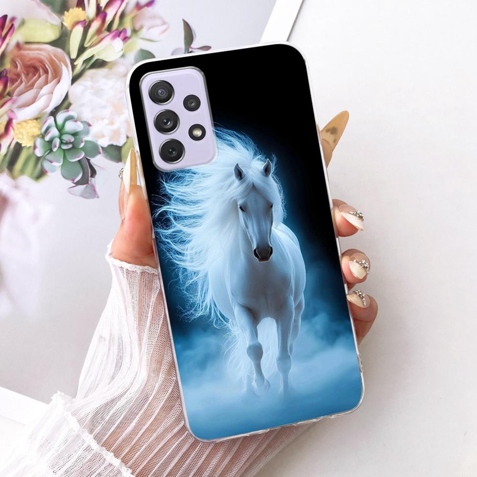 Transparent For Samsung Galaxy A72 4G Case Cute Fashion Flowers Funny Painted Casing For Samsung A72 4G SM-A725M SM-A725F Cover