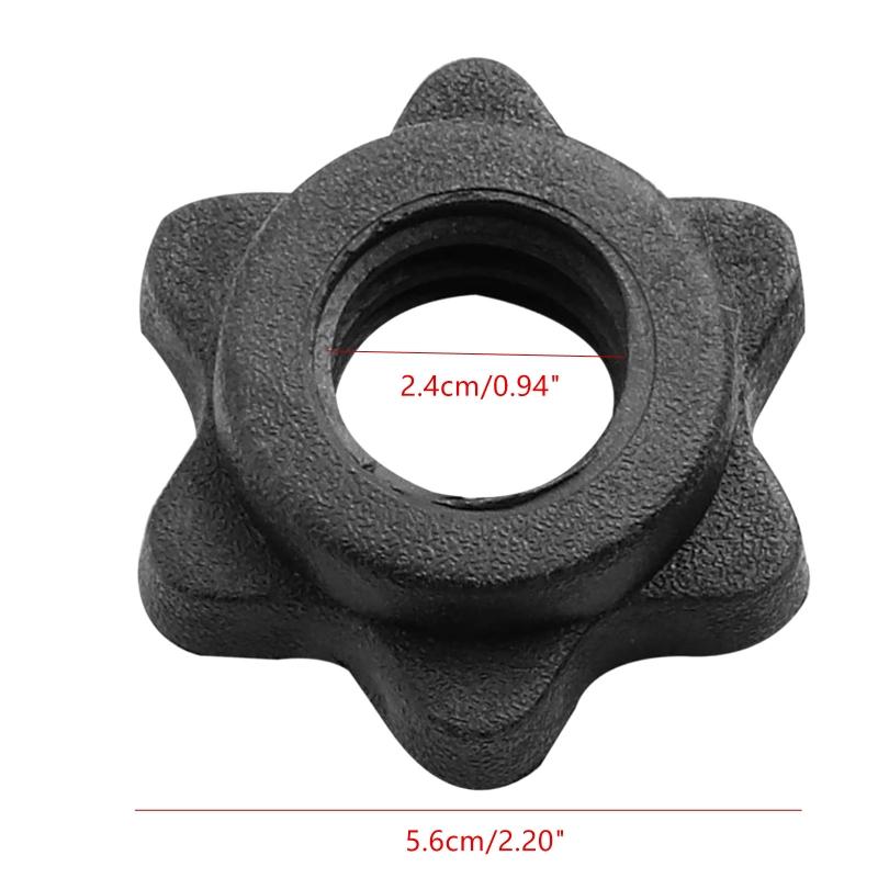 4x Barbell Spinlock Collars Replacement Bar Hexagon Nut for Barbell Bar Training