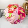 Personalized Name Princess Strawberry Print Umbrella, UV Shielding. It Has Eight Sturdy Ribs for Outdoor Use And Perfect As a Holiday Gift