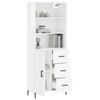 VidaXL Buffet haut Blanc 69,5x34x180 cm Bois d'ingénierie 3198337