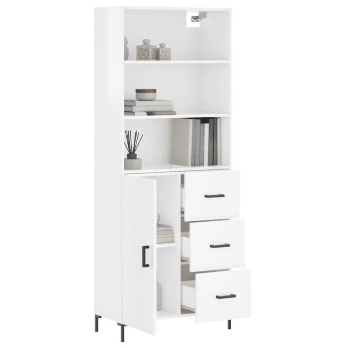 VidaXL Highboard White 69.5x34x180 Cm Engineered Wood 3198337