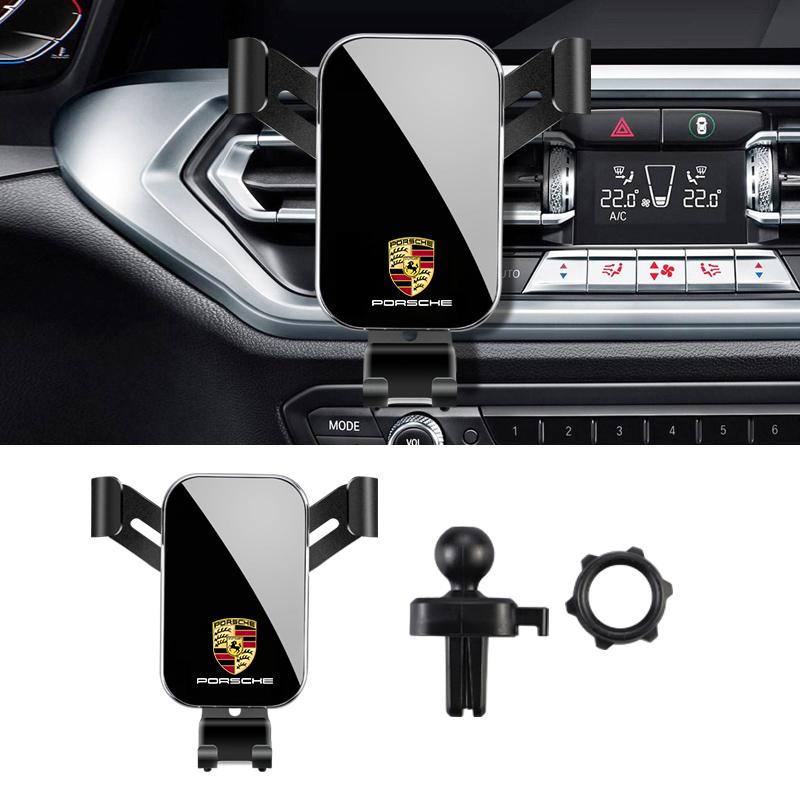 

Car Phone Holder Dashboard Vent Mobile Clip Mount For Porsche Cayenne Panamera Macan 911 718 Taycan Boxster Cayman 918 Pajun
