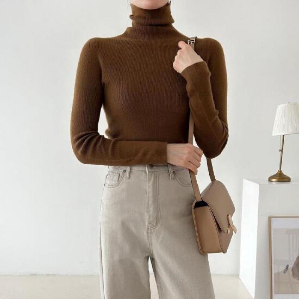 New Arrivals Open Run Women Slim Turtleneck Sweater