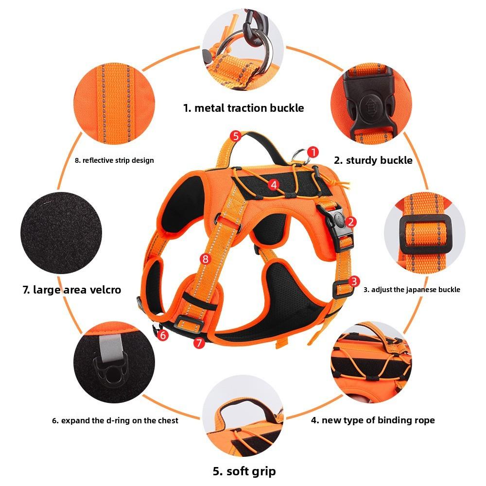 Classic Pet Harness With Reflective Adjustable Leash For Active Dogs