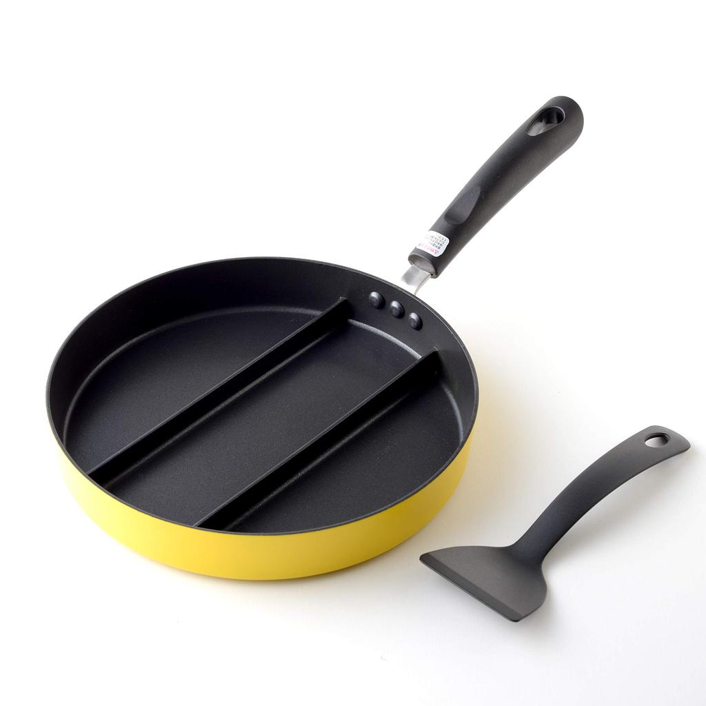 Ernest Frying Pan Set Pan Special IH Can Make 3 Side Dishes At Egg Fried Soup Includes Special Brand Used by Major (Triple + Spatula) Compatible,